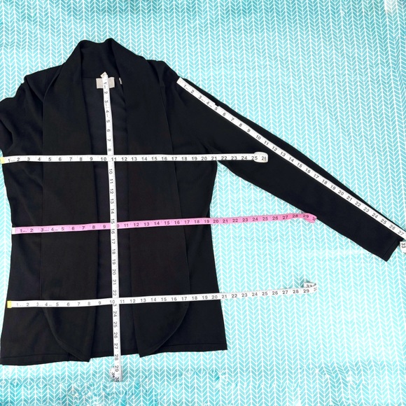 Cyrus Black Shawl Collar Long Sleeve Open Front Lightweight Cardigan, XL - Picture 13 of 15